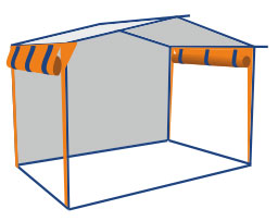 2 подъемные стенки у палатки