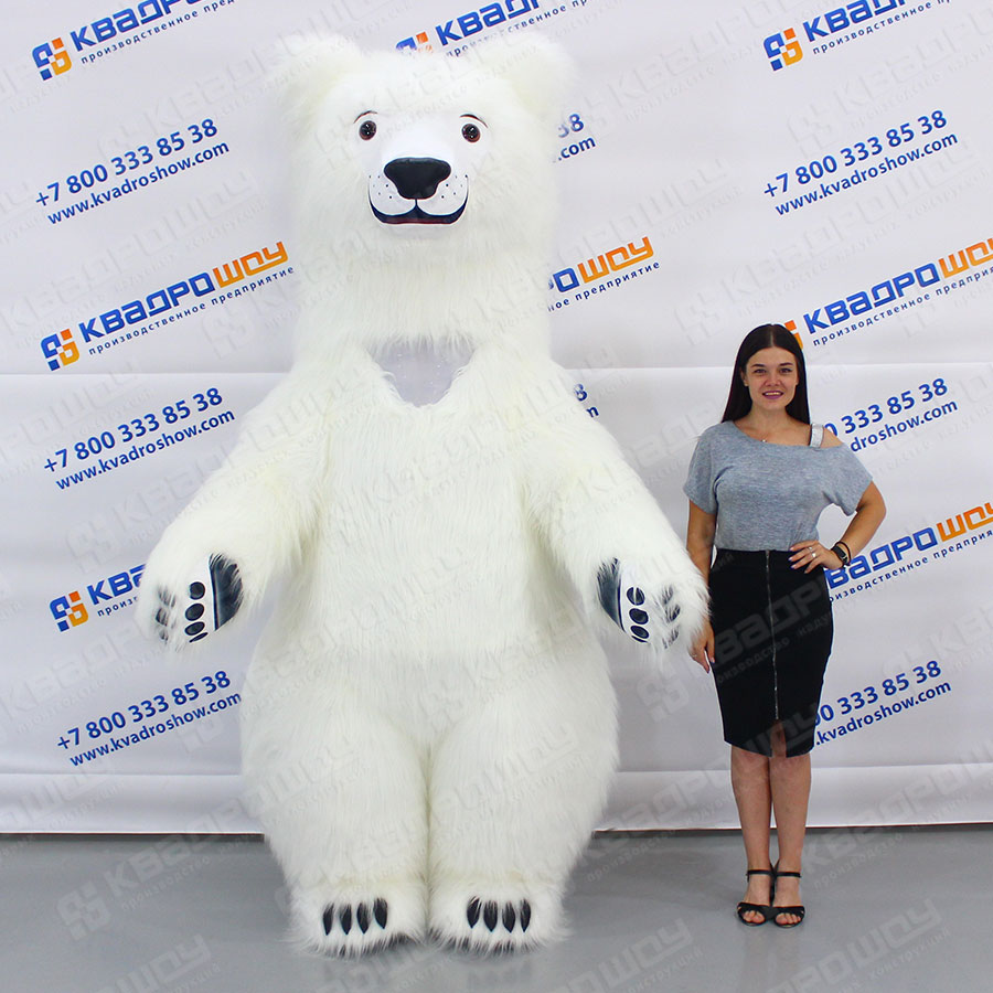Надувной костюм Белый Медведь 2,5м