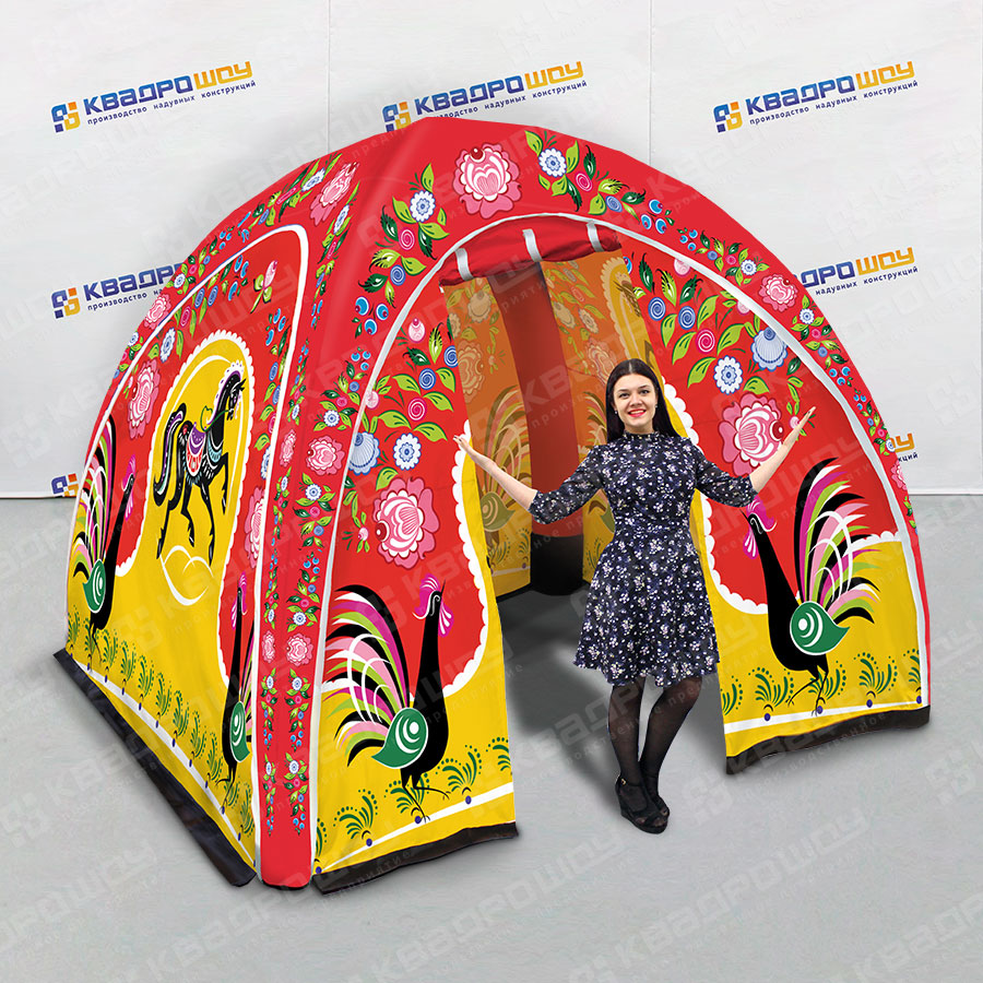 Надувная герметичная палатка Городецкая роспись 