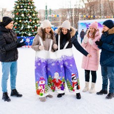 Штаны дуэт принт Новогодний