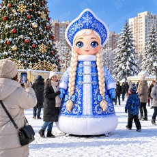 Надувная фигура Снегурочка Мультяшная
