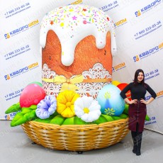 Надувная фигура пасхальная корзина для яиц с цветами на Пасху