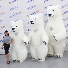 Надувной костюм Медведя меховой три размера