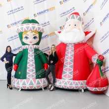 Фигуры новогодние надувные Дед Мороз и Снегурочка