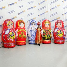 Надувные декорации Матрешки на Масленицу росписные