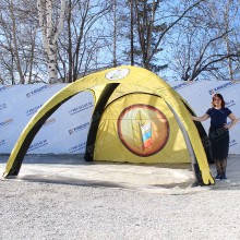 Надувная конструкция палатка герметичная желтая 4х4м
