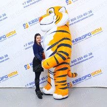 Надувной костюм из велюра полосатый Тигр