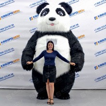 Надувной ростовой костюм Панда с длинным мехом