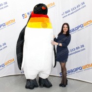 Пингвин надувной костюм с коротким мехом