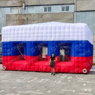 Надувной переносной куб шатер триколор Россия