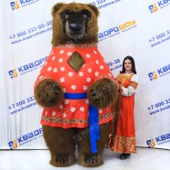 Надувной костюм Медведь в русской рубахе