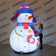 Снеговик с подсветкой надувная фигура на новый год