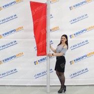 Флаг для столбов освещения красный - база
