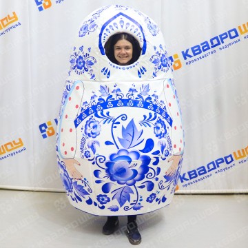 Большой костюм Матрешка принт Гжель