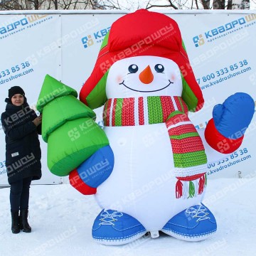Надувная новогодняя фигура Снеговик