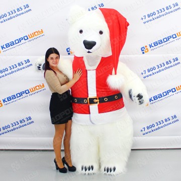 Надувной новогодний костюм медведя 2.2м