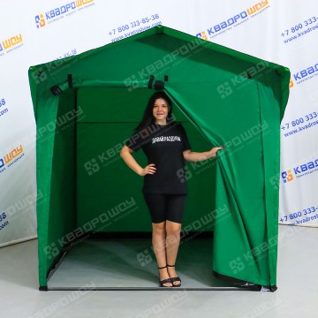 Палатка каркасная БАЗА зеленый с передней двухдверной стенкой