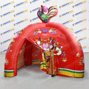 Надувная палатка с городецкой росписью