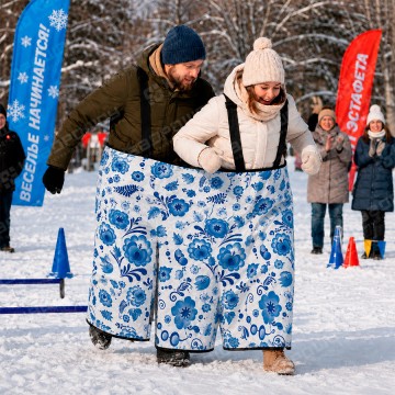Командный аттракцион Штаны дуэт Гжель