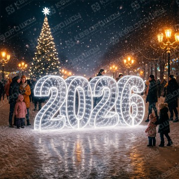 Светодиодные цифры 2026 серебро