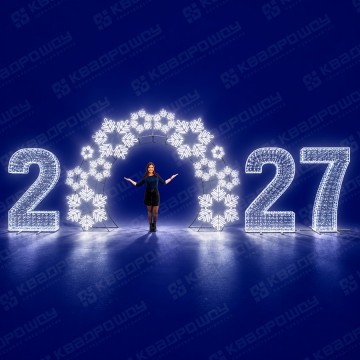 Световая арка 2027 Снежинки серебро