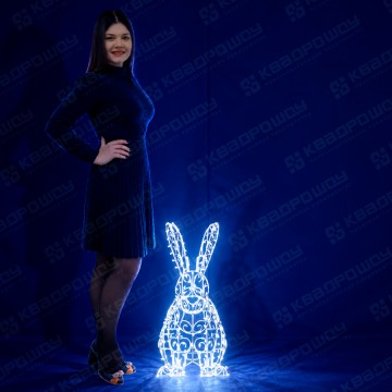 Световая декорация Заяц серебро