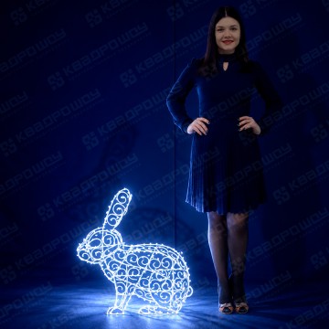 Световая фигура Заяц серебро