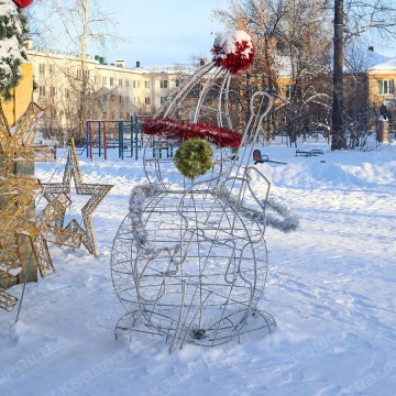 Новогодняя световая фигура Снеговик-музыкант